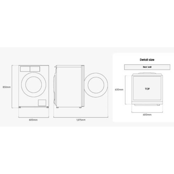 Pesumasin samsung, eestlaetav, 9 kg, 1400 p/min, inverter, hõbedane