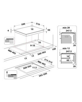 Pliidiplaat whirlpool, 4 x induktsioon, flexi tsoon, 59 cm, matt must-foto3