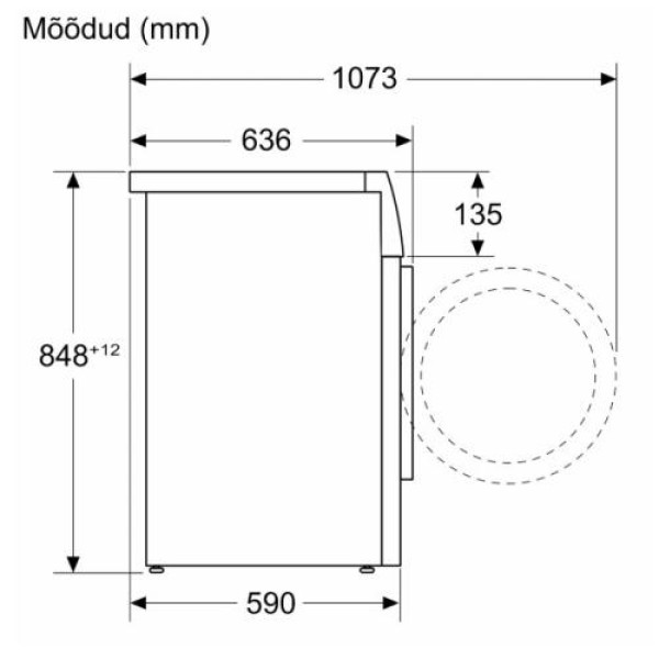 Pesumasin bosch, eestlaetav, i-dos, 9 kg, 1400 p/min, hall