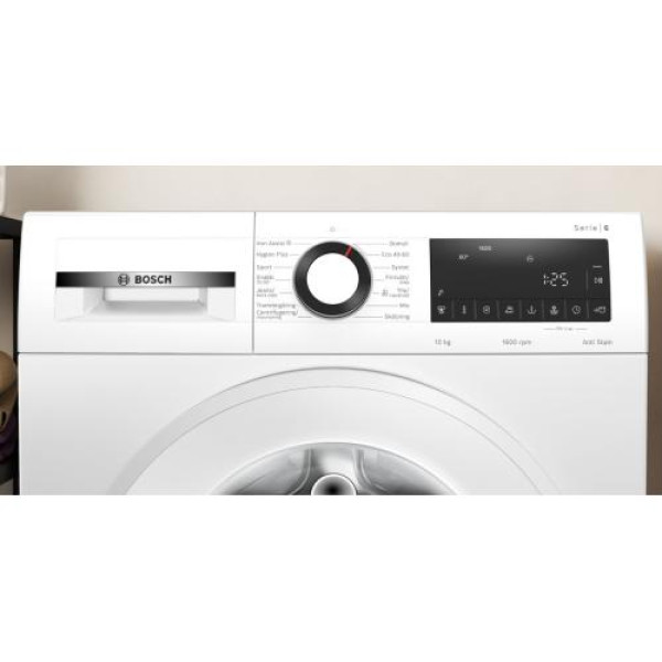 Pesumasin bosch, eestlaetav, 10 kg, seeria 6, 1600 p/min, valge