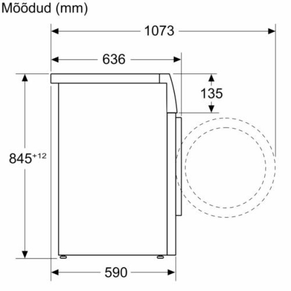 Pesumasin bosch, eestlaetav, 10 kg, seeria 6, 1600 p/min, valge