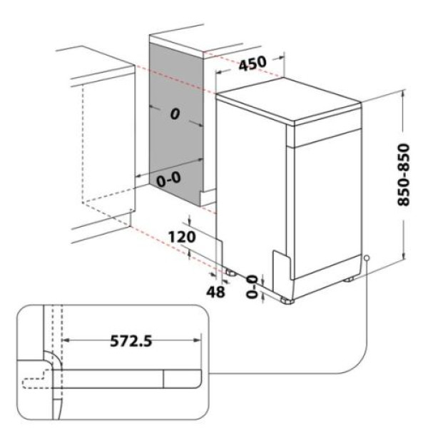 Nõudepesumasin whirlpool, 45 cm, 41 db, rv teras