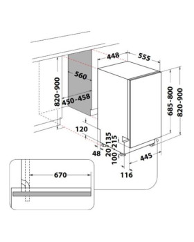 Nõudepesumasin whirlpool, integreeritav, 45 cm, 41 db, 3 korvi-foto3