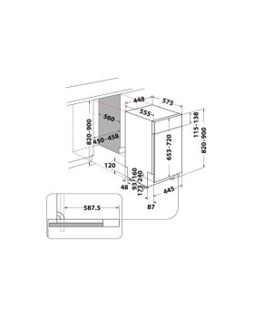 Nõudepesumasin whirlpool, integreeritav, 45 cm, 42 db, rv paneel, 3 korvi-foto3