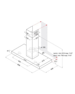 Pliidiõhupuhastaja whirlpool, 90 cm, 730 m3/h, roostevaba teras-foto4