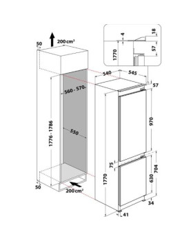Külmik whirlpool, integreeritav, 177 cm, 189/79 l, 34 db, elektrooniline juhtimine, valge-foto2
