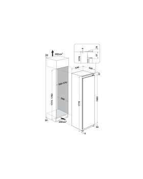 Sügavkülmik whirlpool, integreeritav, 177 cm, 209 l, 38 db, elektrooniline juhtimine, nofrost, valge-foto4