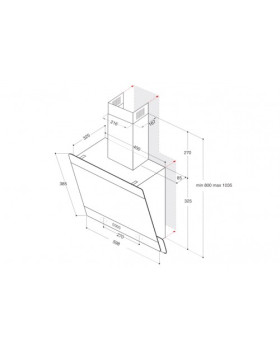 Õhupuhastaja whirlpool, seina, 60 cm, 375 m3/h, 60 db, must-foto2