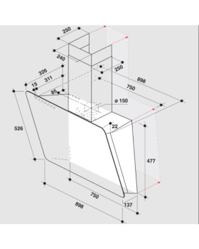 Õhupuhastaja whirlpool, 90 cm, 740 m3/h, must-foto4