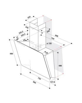Pliidiõhupuhastaja whirlpool, 89 cm, 770 m3/h, must-foto3