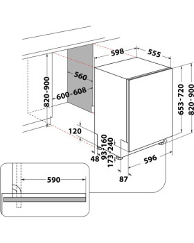 Nõudepesumasin whirlpool, integreeritav, 3 korvi, 60 cm, 43 db-foto2