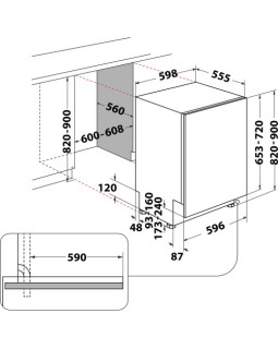 Nõudepesumasin whirlpool, integreeritav, 3 korvi, 60 cm, 43 db-foto4