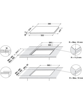Pliidiplaat whirlpool, 4 x induktsioon, flexi tsoon, 59 cm, valge-foto3