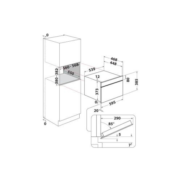 Mikrolaineahi whirlpool, integreeritav, 31 l, 800/1000 w, beež