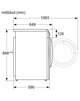 Pesumasin-kuivati bosch, seeria 4, inverter, 8/5 kg, 1400p/min, valge-foto5