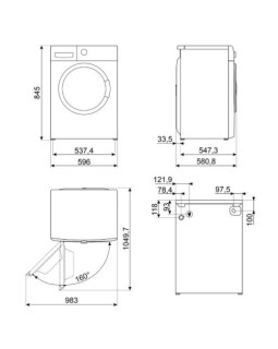 Pesumasin smeg, eestlaetav, 10 kg, 1400 p/min, a, valge-foto3