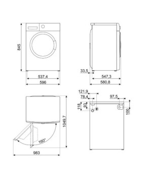 Pesumasin smeg, eestlaetav, 10 kg, 1400 p/min, a, valge-foto3
