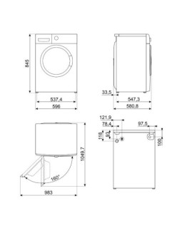 Pesumasin smeg, eestlaetav, 8 kg, 1400 p/min, a, valge-foto3