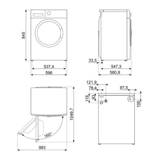 Pesumasin smeg, eestlaetav, 8 kg, 1400 p/min, a, valge Pesumasin smeg, eestlaetav, 8 kg, 1400 p/min, a, valge