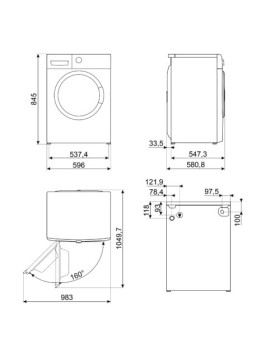 Pesumasin smeg, eestlaetav, 8 kg, 1400 p/min, a, valge-foto3