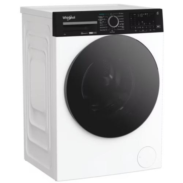 Pesumasin whirlpool, eestlaetav, 8 kg, 1400 p/min, inverter, valge/must