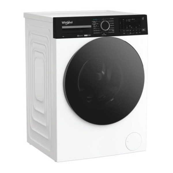 Pesumasin whirlpool, eestlaetav, 9 kg, 1400 p/min, inverter, valge/must