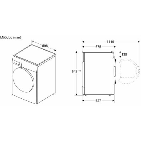 Kuivati bosch, seeria 8, soojuspumbaga, 9 kg, valge