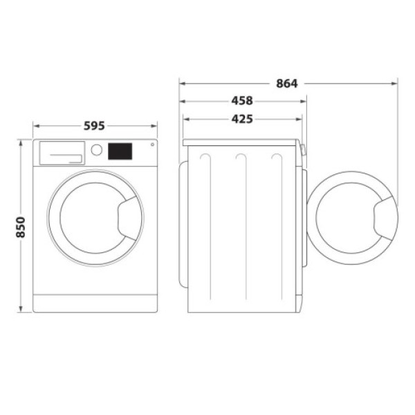 Pesumasin whirlpool, eestlaetav, sense inverter, 6 kg, 1200 p/min, valge/must Kodumasinad