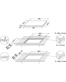 Pliidiplaat whirlpool, 4 x induktsioon, 59 cm, must-foto2