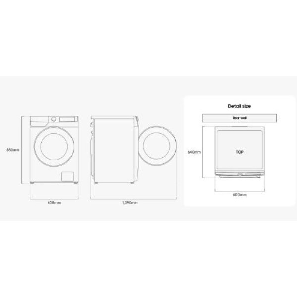 Pesumasin samsung, eestlaetav, 11 kg, 1400 p/min, inverter