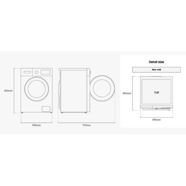 Pesumasin samsung, eestlaetav, 8 kg, 1400 p/min, valge