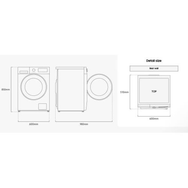 Pesumasin samsung, eestlaetav, 8 kg, 1200 p/min, inverter, must