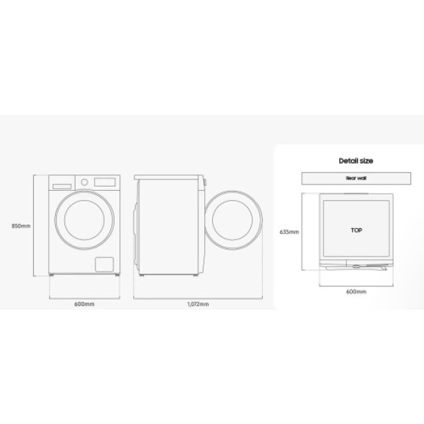 Pesumasin samsung, eestlaetav, 9 kg, 1400 p/min, inverter Kodumasinad