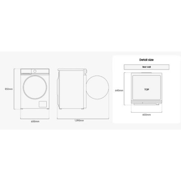 Pesumasin samsung, eestlaetav, 9 kg, 1400 p/min, inverter