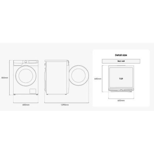 Pesumasin samsung, eestlaetav, 11 kg, 1400 p/min, inverter