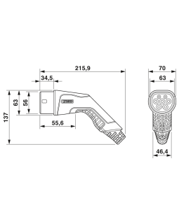 Elektriautode laadimiskaabel Type 2 to Type 2, 5m must/hall-foto3