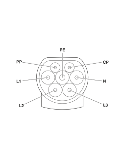 Elektriautode laadimiskaabel Type 2 to Type 2, 5m must/hall-foto2