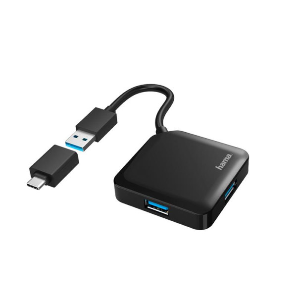 Usb jagaja hama 4 pesa usb 3.2 gen 1 + usb-c adapter