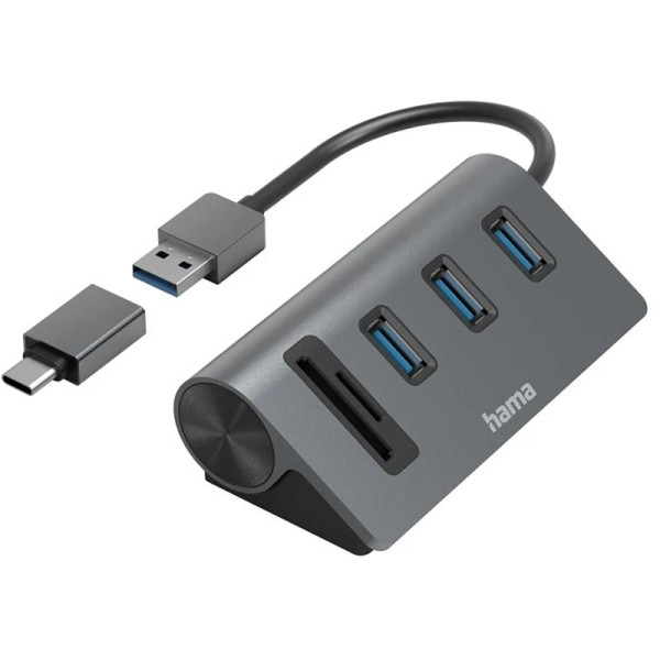 Usb jagaja hama 5 pesa 3xusb-a + sd + microsd