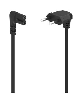 Voolukaabel hama 2-pin 90° 1.5m, black Voolukaabel hama 2-pin 90° 1.5m, black