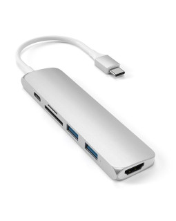 USB Jagaja Satechi USB-C Multiport HDMI/2xUSB3/SD Hõbe