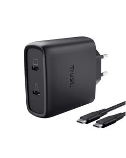 Ac adapter trust, gan, 2xusb-c, pd  5-20v/65w