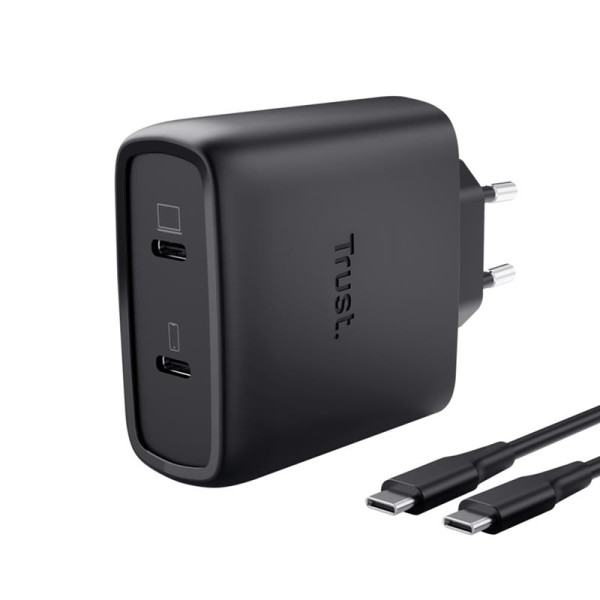 Ac adapter trust, gan, 2xusb-c, pd  5-20v/65w