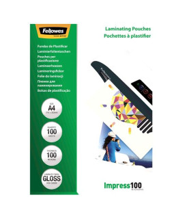 A4 glossy 100 micron laminating pouch - 100 pack