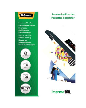 A4 glossy 100 micron laminating pouch - 100 pack