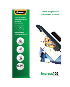 A3 glossy 100 micron laminating pouch - 100 pack