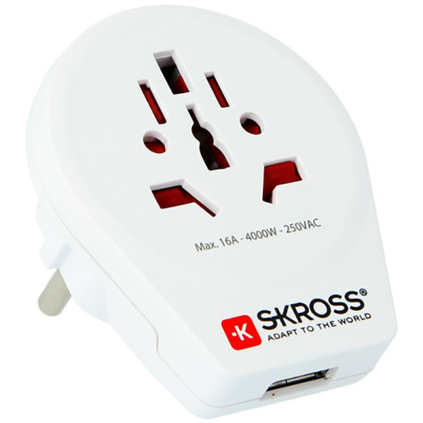 Reisiadapter skross euroopa + usb 1.500266