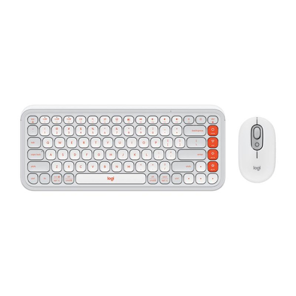 Desktop logitech pop icon combo us (w), valge