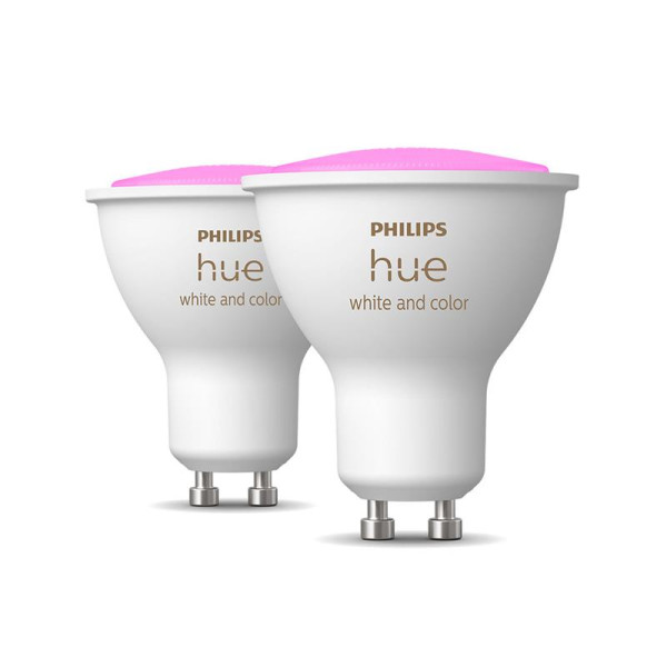 Philips hue white&color amb. gu10, 2x 4,3w bulb