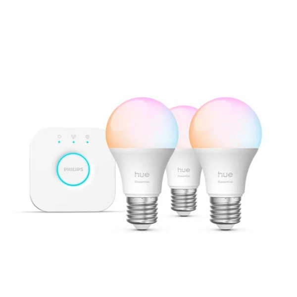 Philips hue essential e27 8w 806lm, colored, 3-pack + bridge Philips hue essential e27 8w 806lm, colored, 3-pack + bridge